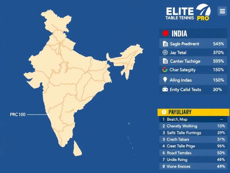 Elite Table Tennis Pro India Popularity Map